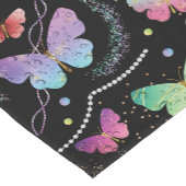 紫エレガントと青の明るい蝶 ショートテーブルランナー (コーナー)