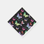 紫エレガントと青の明るい蝶 スタンダードカクテルナプキン (角)