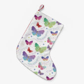 紫エレガントと青の明るい蝶 スモールクリスマスストッキング (正面 (吊り時))