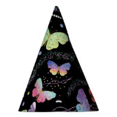紫エレガントと青の明るい蝶 パーティーハット (右)