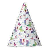 紫エレガントと青の明るい蝶 パーティーハット (裏面)