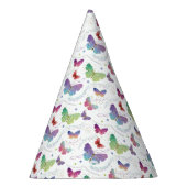 紫エレガントと青の明るい蝶 パーティーハット (右)