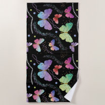 紫エレガントと青の明るい蝶