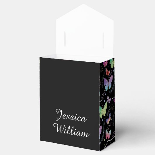 紫エレガントと青の明るい蝶 フェイバーボックス (オープン)