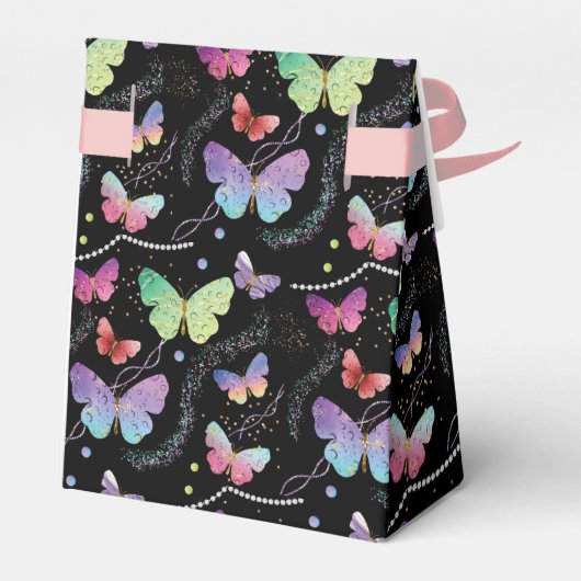 紫エレガントと青の明るい蝶 フェイバーボックス (裏面サイド)