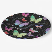紫エレガントと青の明るい蝶 ペーパープレート (アングル)