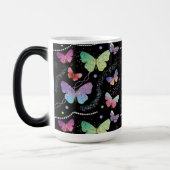 紫エレガントと青の明るい蝶 モーフィングマグカップ (左)