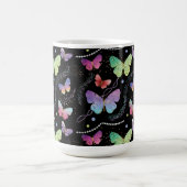 紫エレガントと青の明るい蝶 モーフィングマグカップ (中央)