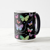紫エレガントと青の明るい蝶 モーフィングマグカップ (正面右)