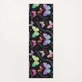 紫エレガントと青の明るい蝶 ヨガマット (正面)