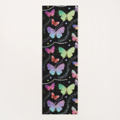 紫エレガントと青の明るい蝶 ヨガマット (裏面)