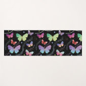 紫エレガントと青の明るい蝶 ヨガマット (正面(横))