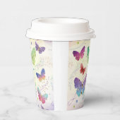紫エレガントと青の明るい蝶 紙コップ (右)