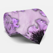紫エレガントと黒のフローラの花 ネクタイ (ロール)