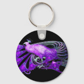 紫エレガントと黒の孔雀 キーホルダー (裏面)