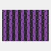 紫エレガントと黒の(紋章の)フラ・ダ・リ(3サイズ) ラッピングペーパーシート (正面)