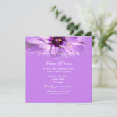 紫エレガントのかわいらしデイジー花卒業 招待状 (スタンド正面)