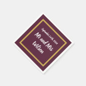 紫エレガントのカクテルナプキンの金ゴールド書 スタンダードカクテルナプキン (角)