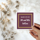 紫エレガントのカクテルナプキンの金ゴールド書 スタンダードカクテルナプキン