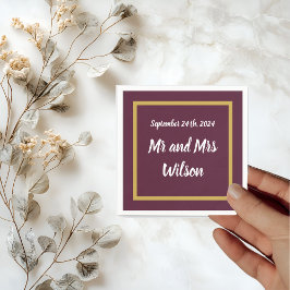 紫エレガントのカクテルナプキンの金ゴールド書 スタンダードカクテルナプキン