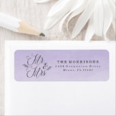紫エレガントのグラデーション水色 | 結婚s ラベル (インサイチュ)