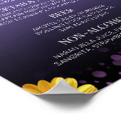 紫エレガントのグリッターの飲み物結婚付きデイジー ポスター (角)