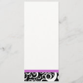 紫エレガントのダマスク渦巻き披露宴メニュー メニュー (裏面)