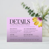 紫エレガントのデイジーと金のグリッター結婚 エンクロージャーカード (スタンド正面)