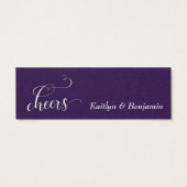 紫エレガントのドリンクチケットの白いスクリプト (裏面)