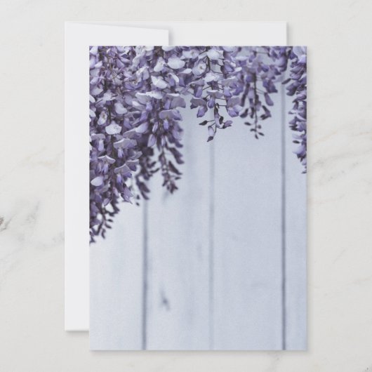 紫エレガントのバラの木のフローラ結婚の花 招待状 (裏面)