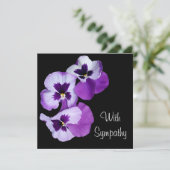 紫エレガントのパンジーの花の薄紫悔やみや弔慰 カード (スタンド正面)