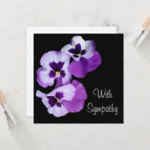 紫エレガントのパンジーの花の薄紫悔やみや弔慰 カード (正面/裏面インサイチュ)