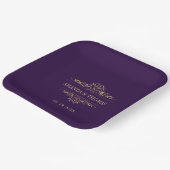 紫エレガントのフレパーソナライズされたーム結婚 ペーパープレート (傾斜あり)