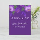 紫エレガントのフローラス結婚クリプト セーブザデート (スタンド正面)