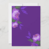 紫エレガントのフローラス結婚クリプト セーブザデート (裏面)