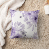 紫エレガントのフローラ水色 クッション (ブランケット)