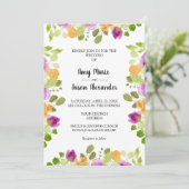 紫エレガントのフローラ水色 招待状 (スタンド正面)