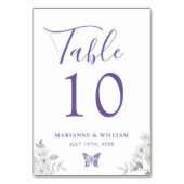 紫エレガントのフローラ結婚のテーブル番号 テーブルナンバー (正面)