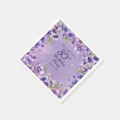 紫エレガントのフローラ80th誕生日パーティー スタンダードカクテルナプキン (角)