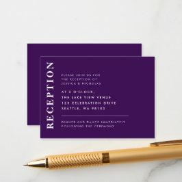 紫エレガントのモダンシンプル結婚披露宴 エンクロージャーカード