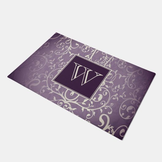 紫エレガントのモノグラム ドアマット (アングル)