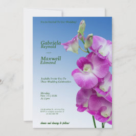 紫エレガントのラ結婚ン 招待状