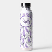 紫エレガントのロシアのセージ花水瓶 ウォーターボトル (左面)