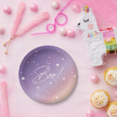 紫エレガントの夕焼けブー！ハローウィンパーティ ペーパープレート (パーティー)