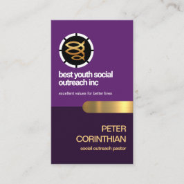 紫エレガントの宗教魚の牧師 名刺