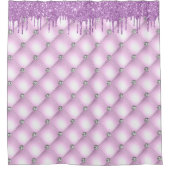 紫エレガントの宝石キルテかわいらしッド シャワーカーテン (正面)