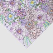 紫エレガントの庭の花と緑の葉 薄葉紙 (詳細)