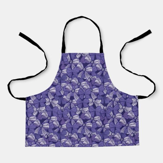 紫エレガントの弓パターン エプロン (正面)