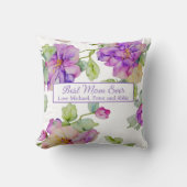 紫エレガントの水色のフローラ最高のお母さん クッション (正面)