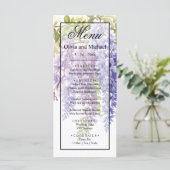 紫エレガントの水色の藤のフローラ結婚 メニュー (スタンド正面)